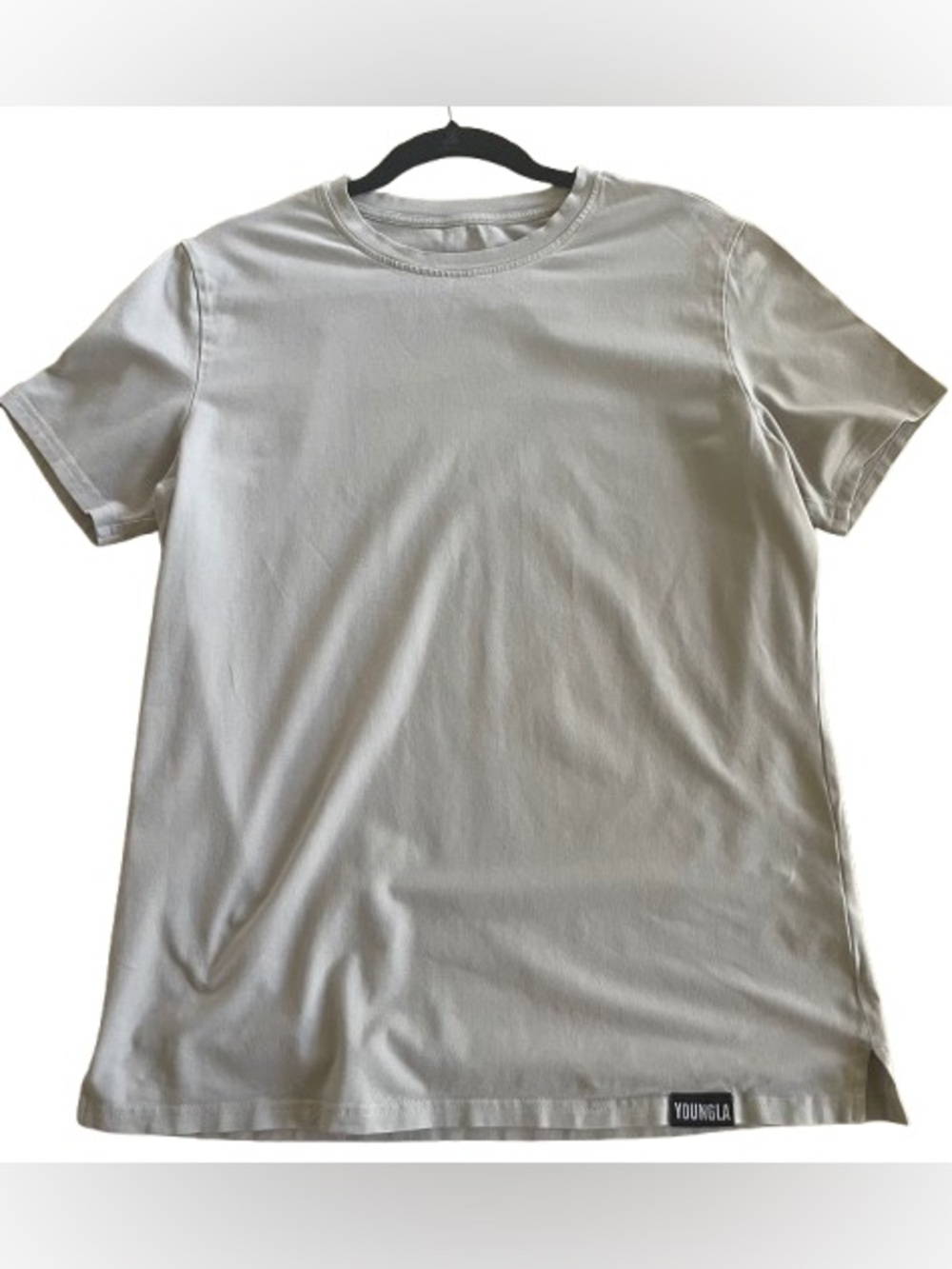 YoungLA #411 Men's Short Sleeve Crew Tee in Light Gray